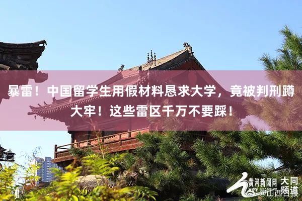 暴雷！中国留学生用假材料恳求大学，竟被判刑蹲大牢！这些雷区千万不要踩！