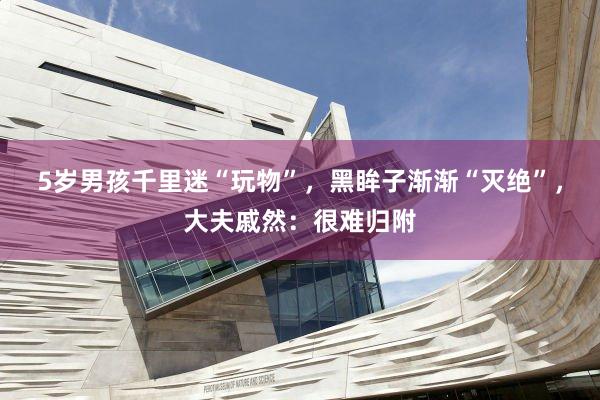 5岁男孩千里迷“玩物”，黑眸子渐渐“灭绝”，大夫戚然：很难归附