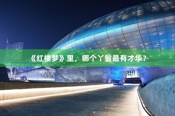 《红楼梦》里，哪个丫鬟最有才华？