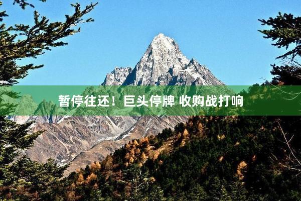 暂停往还！巨头停牌 收购战打响