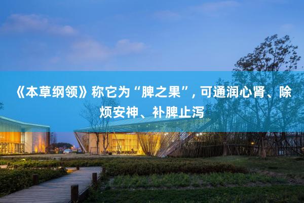 《本草纲领》称它为“脾之果”, 可通润心肾、除烦安神、补脾止泻